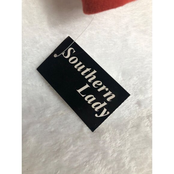 Southern Lady Womens Long Sleeve Mock Neck Top Rust Red L - Picture 3 of 10